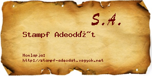 Stampf Adeodát névjegykártya